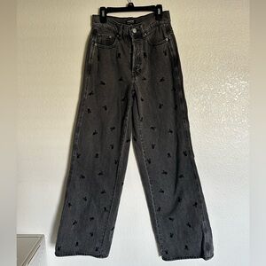 PacSun Gray Wide Leg Jeans X Playboy